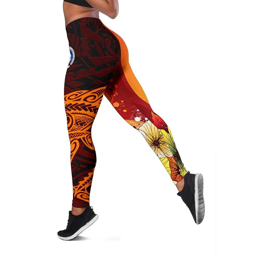 Northern Mariana Islands Custom Personalised Legging - Tribal Tuna Fish