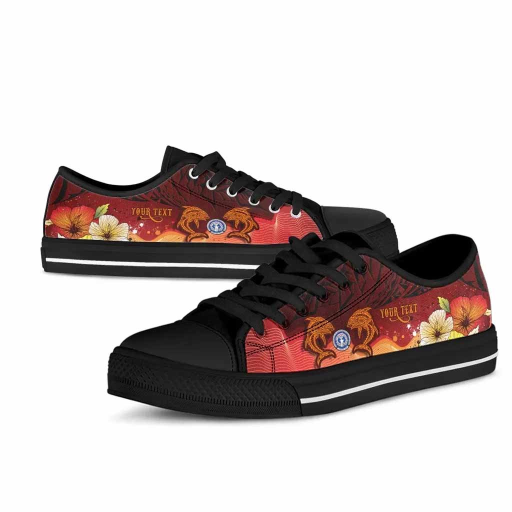Northern Mariana Islands Custom Personalised Low Top Shoes - Tribal Tuna Fish
