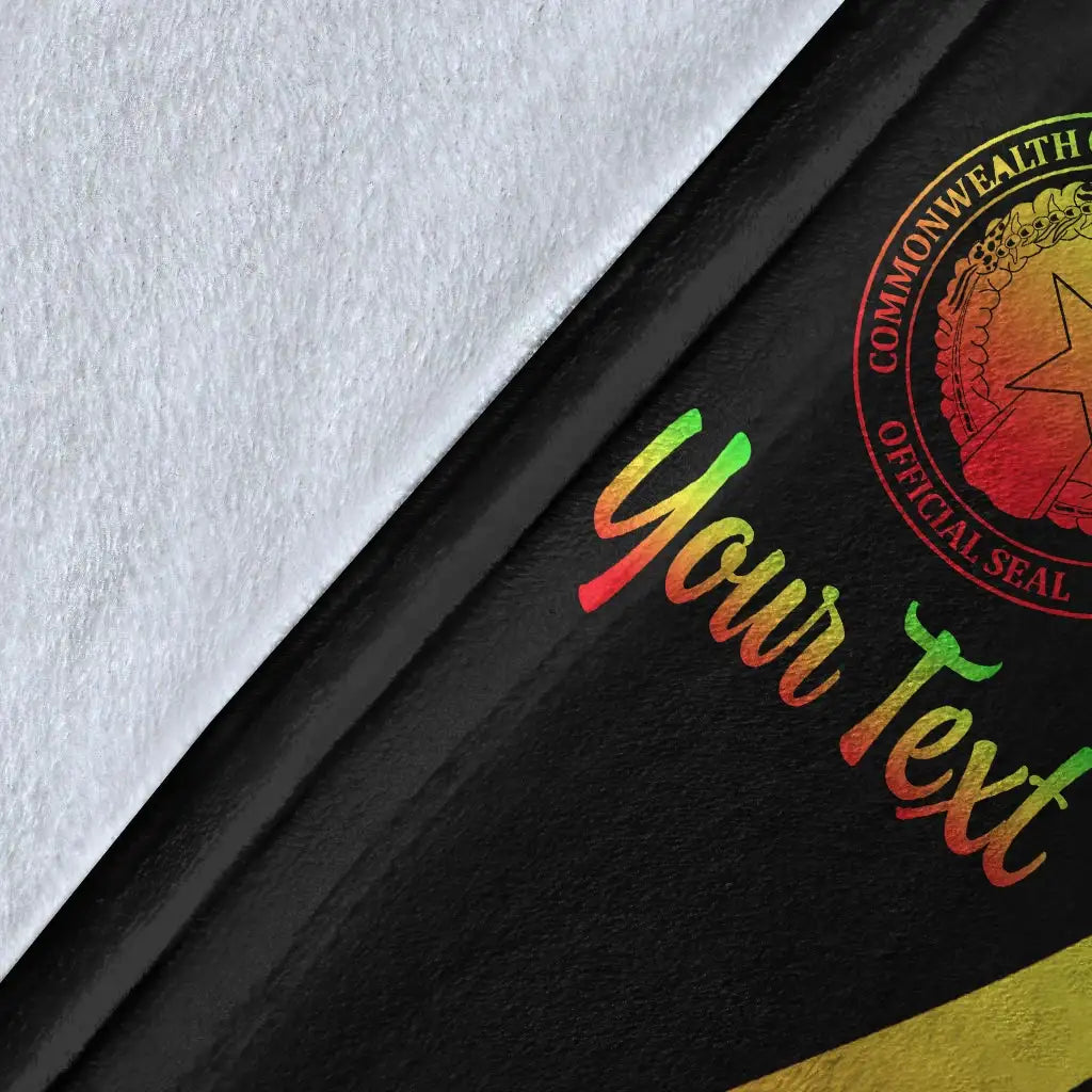 Northern Mariana Islands Custom Personalised Premium Blanket - Reggae Polynesian Tentacle Tribal Pattern