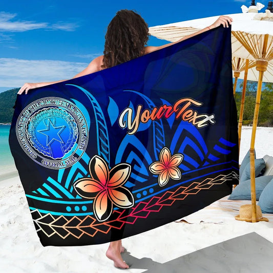 Northern Mariana Islands Custom Personalised Sarong - Vintage Tribal Mountain