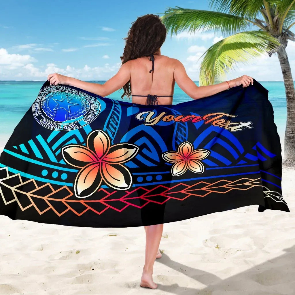 Northern Mariana Islands Custom Personalised Sarong - Vintage Tribal Mountain