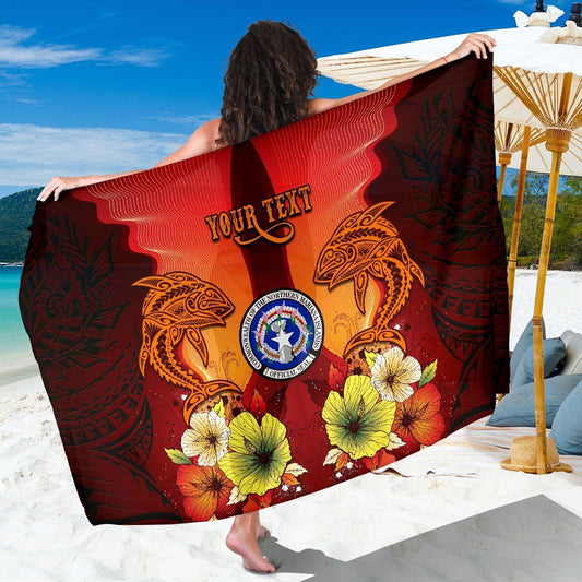 Northern Mariana Islands Custom Personalised Sarongs - Tribal Tuna Fish