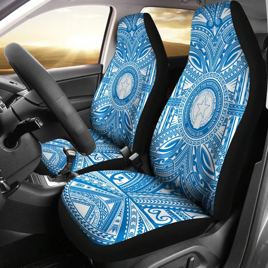 Northern Mariana Islands Car Seat Cover - Northern Mariana Islands Coat Of Arms Polynesian Flag Color