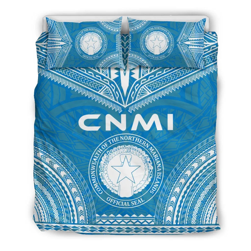 Northern Mariana Islands Flag Polynesian Chief Duvet Cover Set
