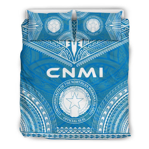 Northern Mariana Islands Flag Polynesian Chief Duvet Cover Set