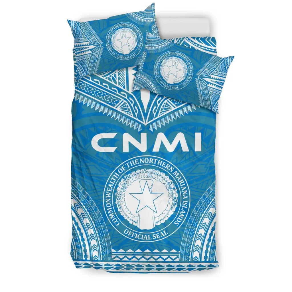 Northern Mariana Islands Flag Polynesian Chief Duvet Cover Set