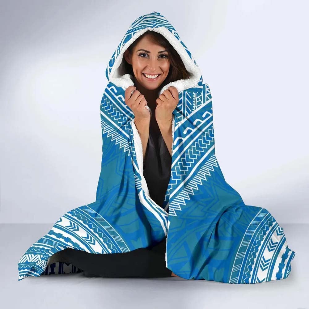 Northern Mariana Islands Flag Polynesian Chief Hooded Blanket