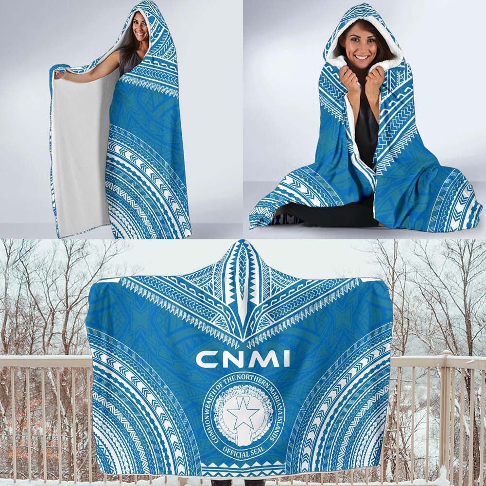 Northern Mariana Islands Flag Polynesian Chief Hooded Blanket