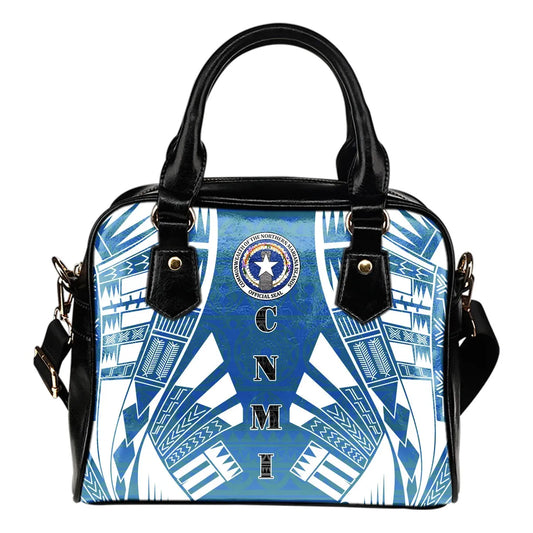Northern Mariana Islands Shoulder Handbag - Polynesian Tattoo Flag