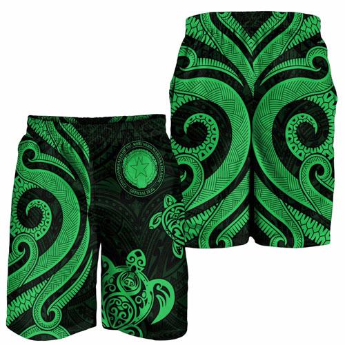 Northern Mariana Islands Men Short - Green Tentacle Turtle