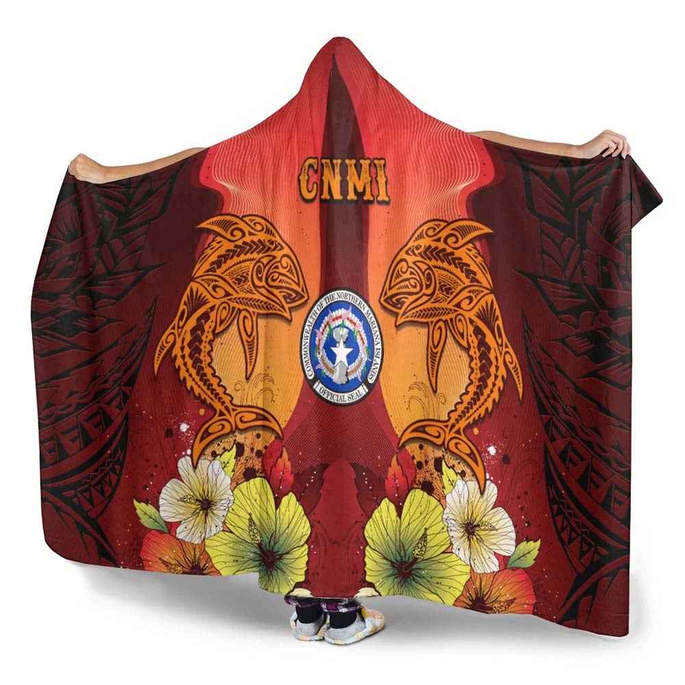 Northern Mariana Islands Hooded Blankets - Tribal Tuna Fish