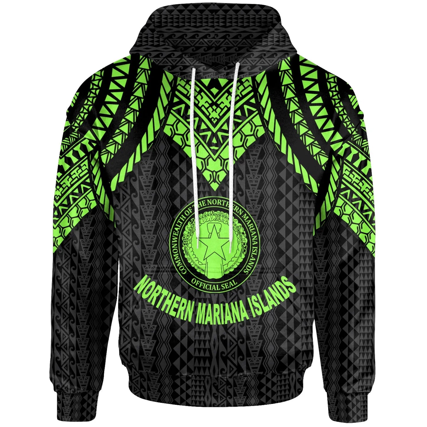 Northern Mariana Islands Hoodie - Polynesian Armor Style Green