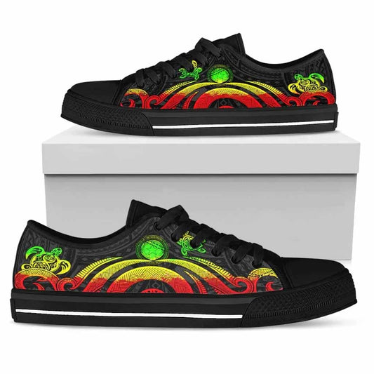 Northern Mariana Islands Low Top Canvas Shoes - Reggae Tentacle Turtle
