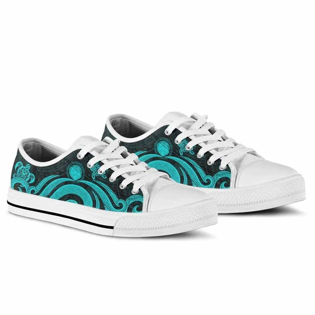 Northern Mariana Islands Low Top Shoes - Turquoise Tentacle Turtle