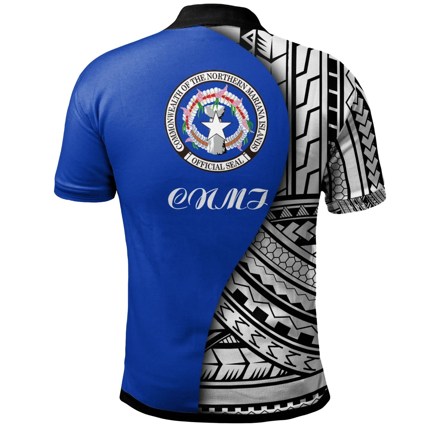 Northern Mariana Islands Polo Shirt- Coat Of Arm and Polynesian Patterns