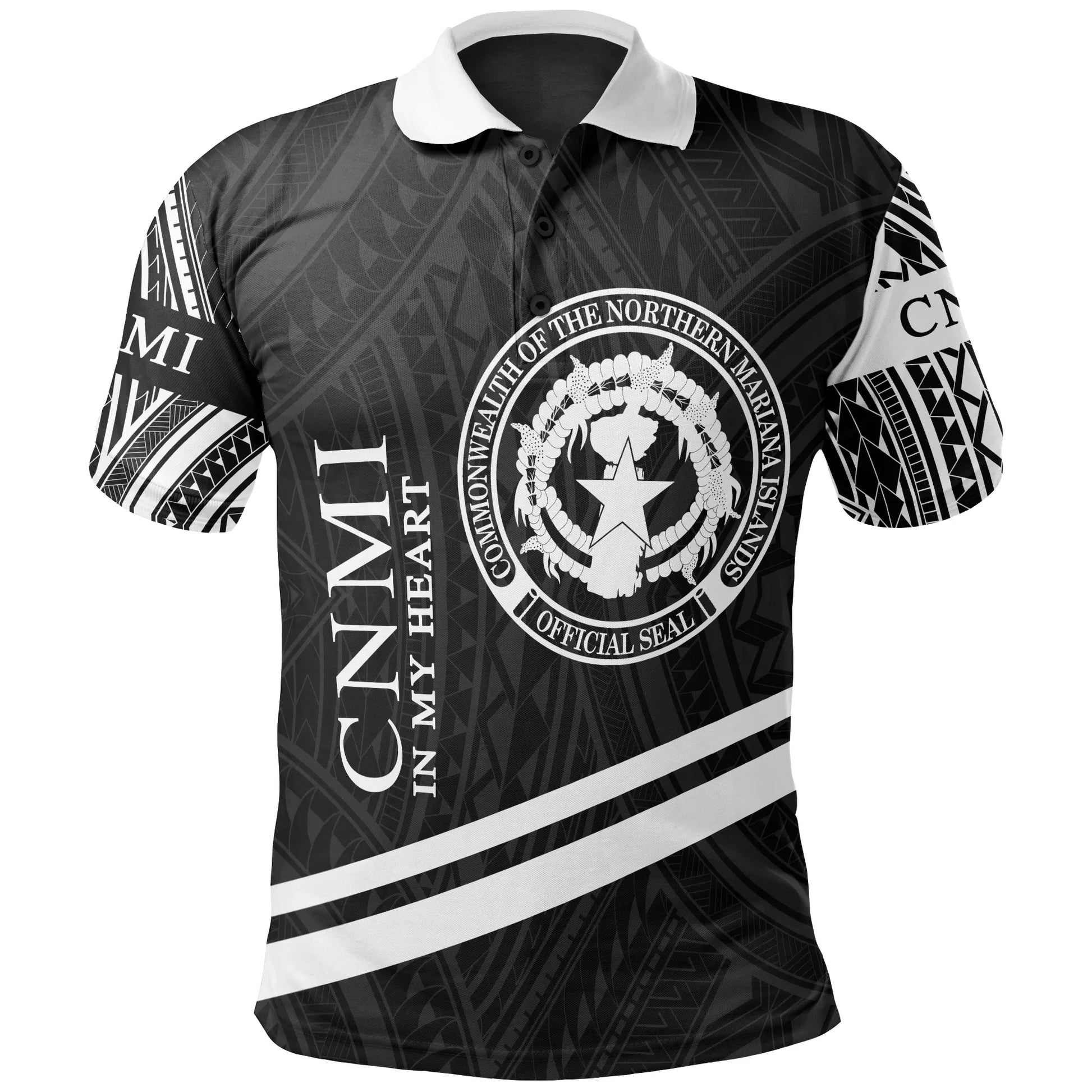 Northern Mariana Islands Polo Shirt - In My Heart Style Polynesian Patterns