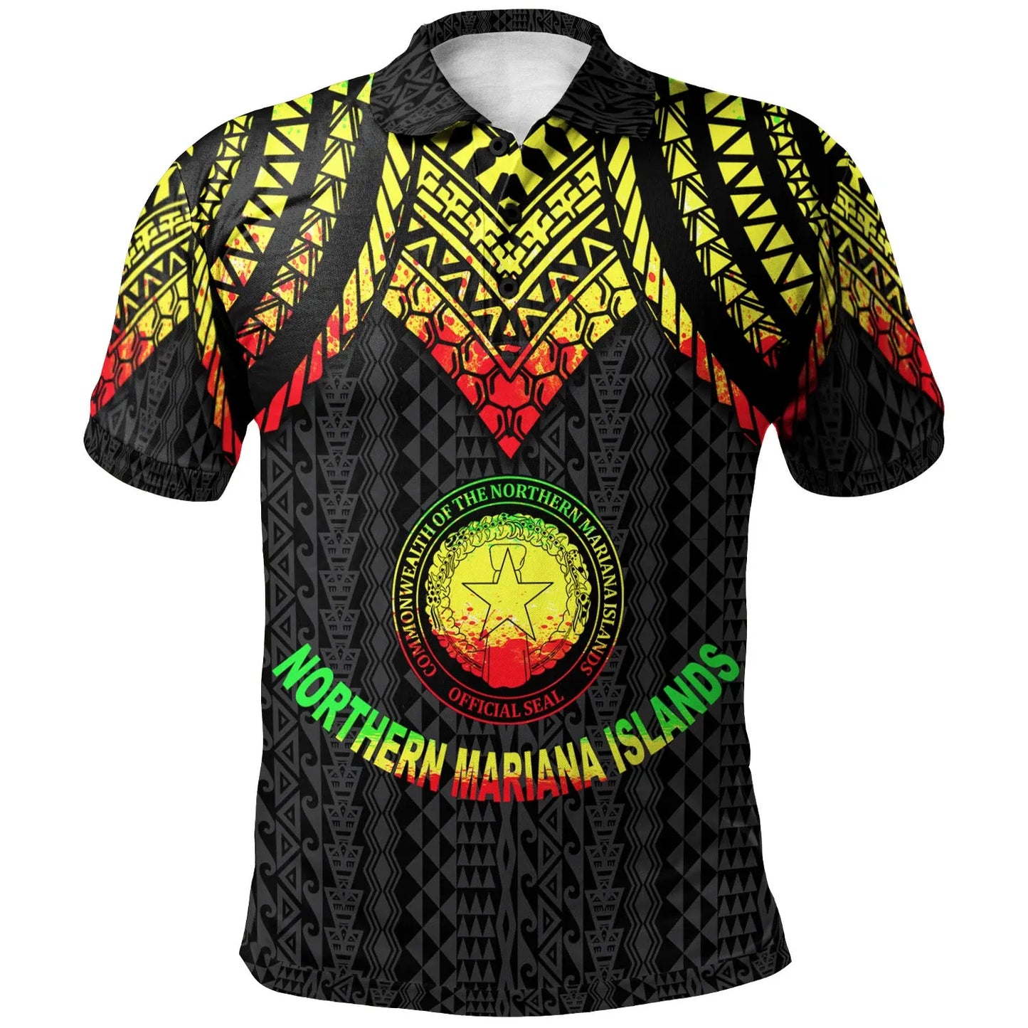 Northern Mariana Islands Polo Shirt - Polynesian Armor Style Reagge
