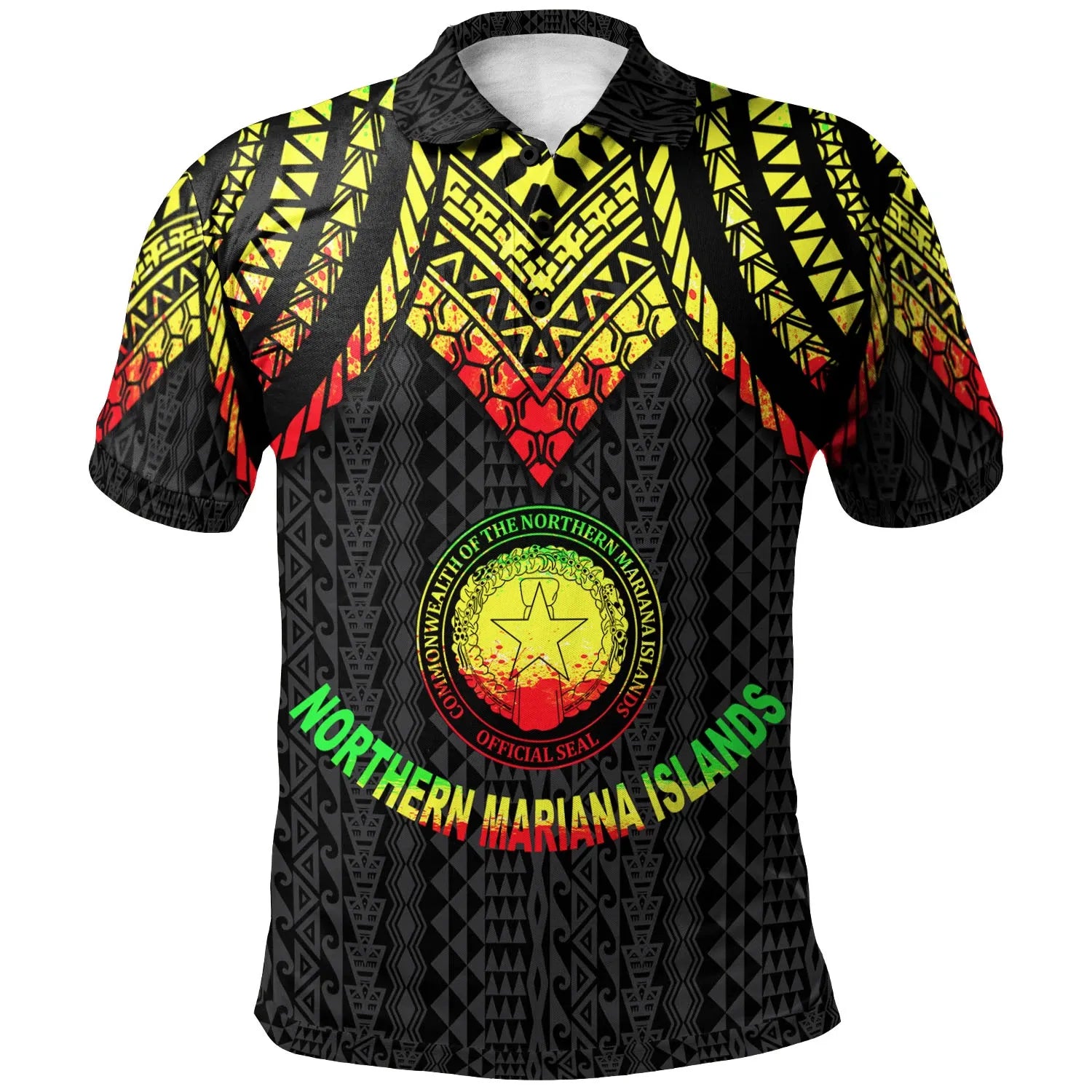Northern Mariana Islands Polo Shirt - Polynesian Armor Style Reagge