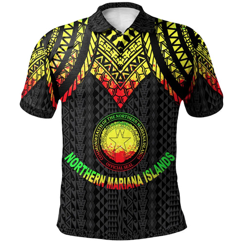 Northern Mariana Islands Polo Shirt - Polynesian Armor Style Reagge