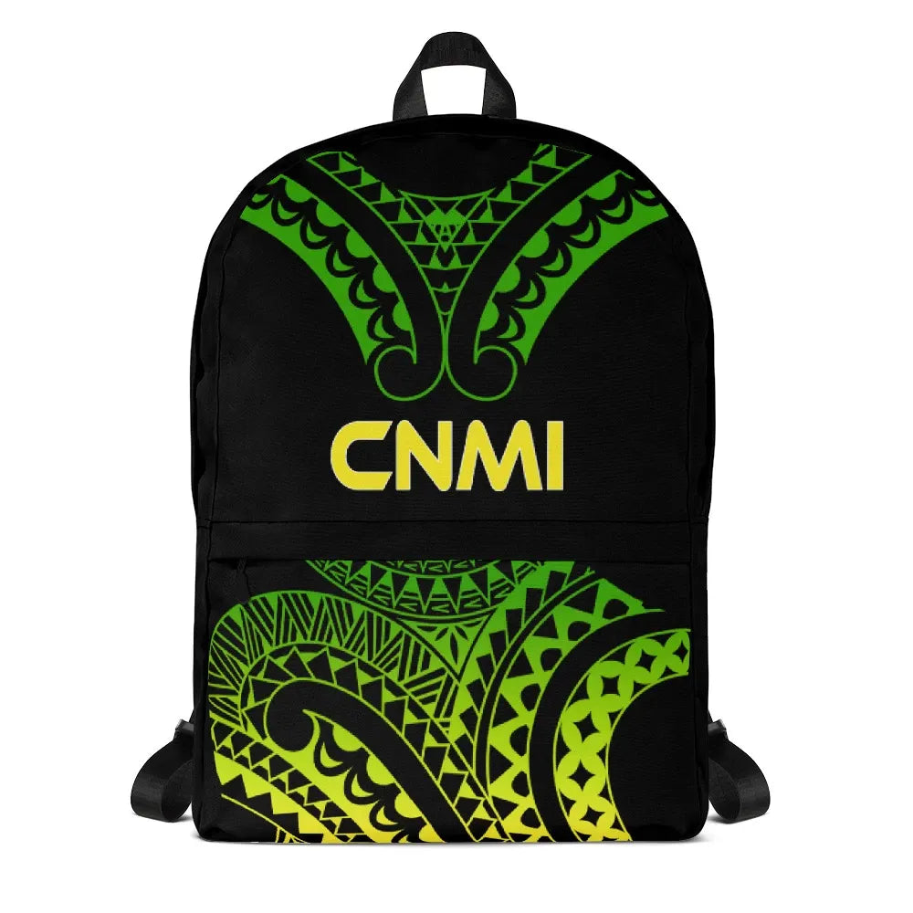 Northern Mariana Islands Polynesian Backpack - Reggae Tribal Pattern