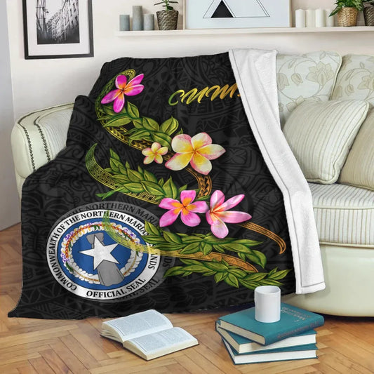 Northern Mariana Islands Polynesian Blanket - Plumeria Tribal