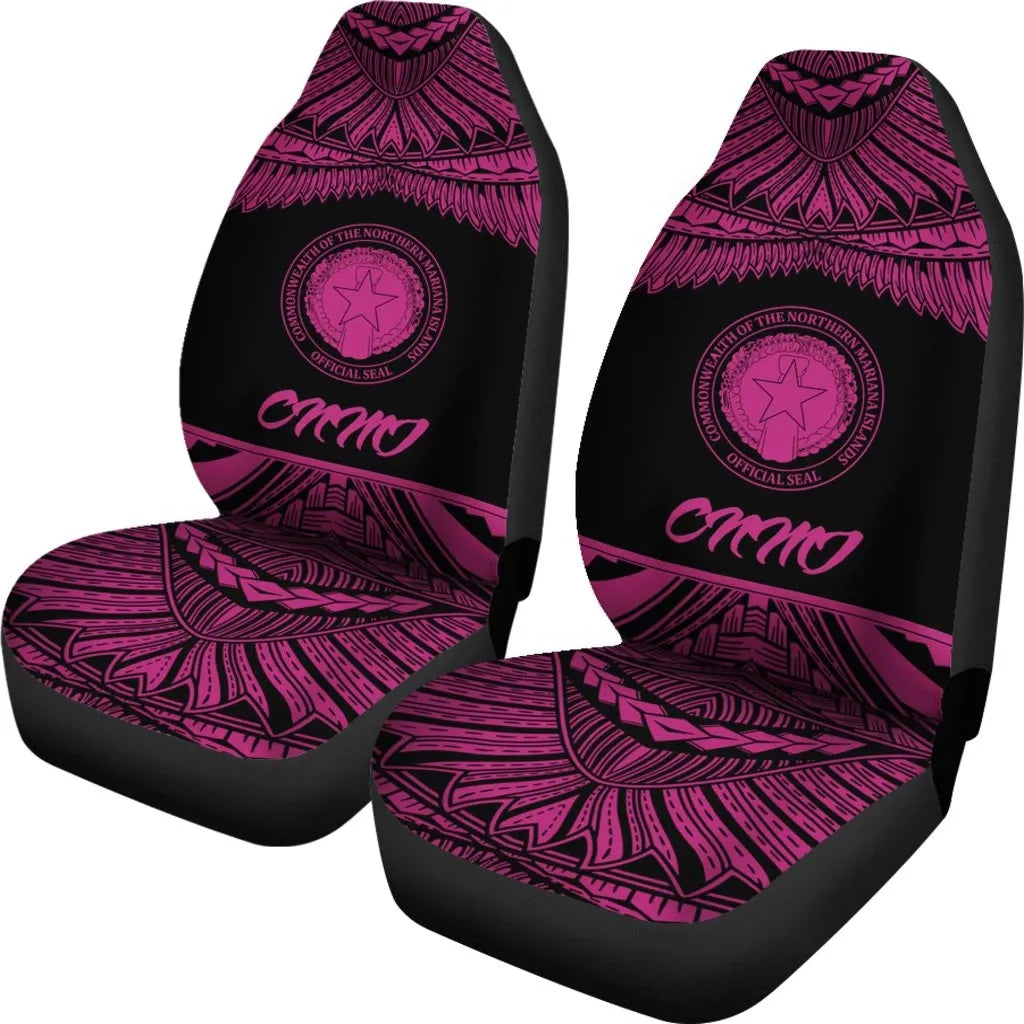 Northern Mariana Islands Polynesian Car Seat Covers - Pride Pink Version