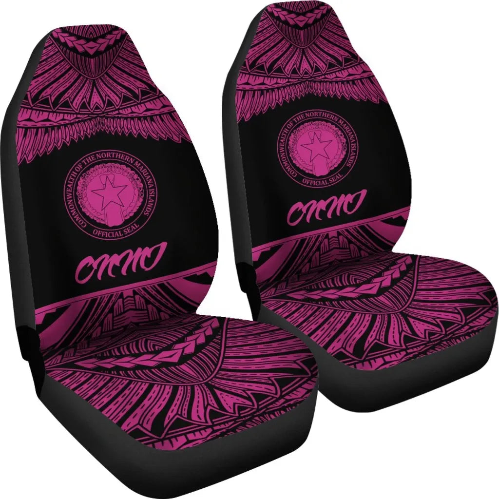 Northern Mariana Islands Polynesian Car Seat Covers - Pride Pink Version