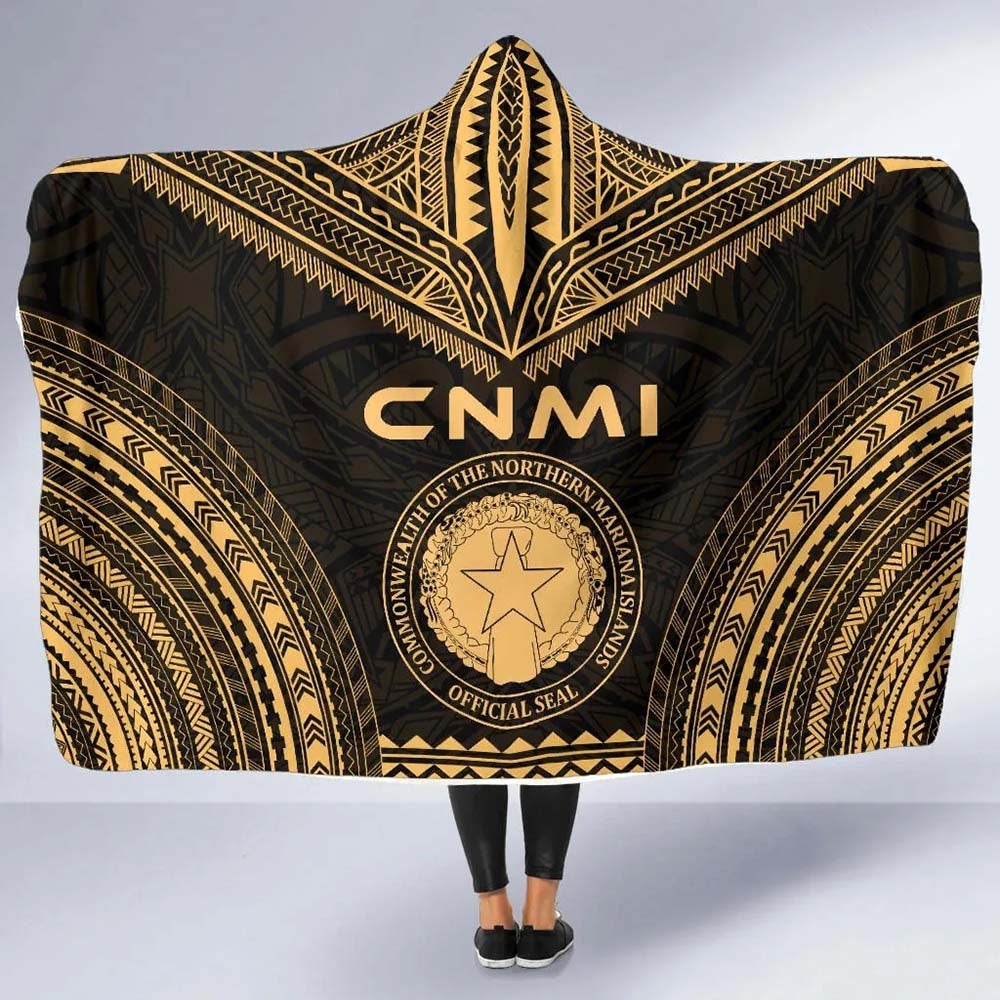 Northern Mariana Islands Polynesian Chief Hooded Blanket - Gold Version
