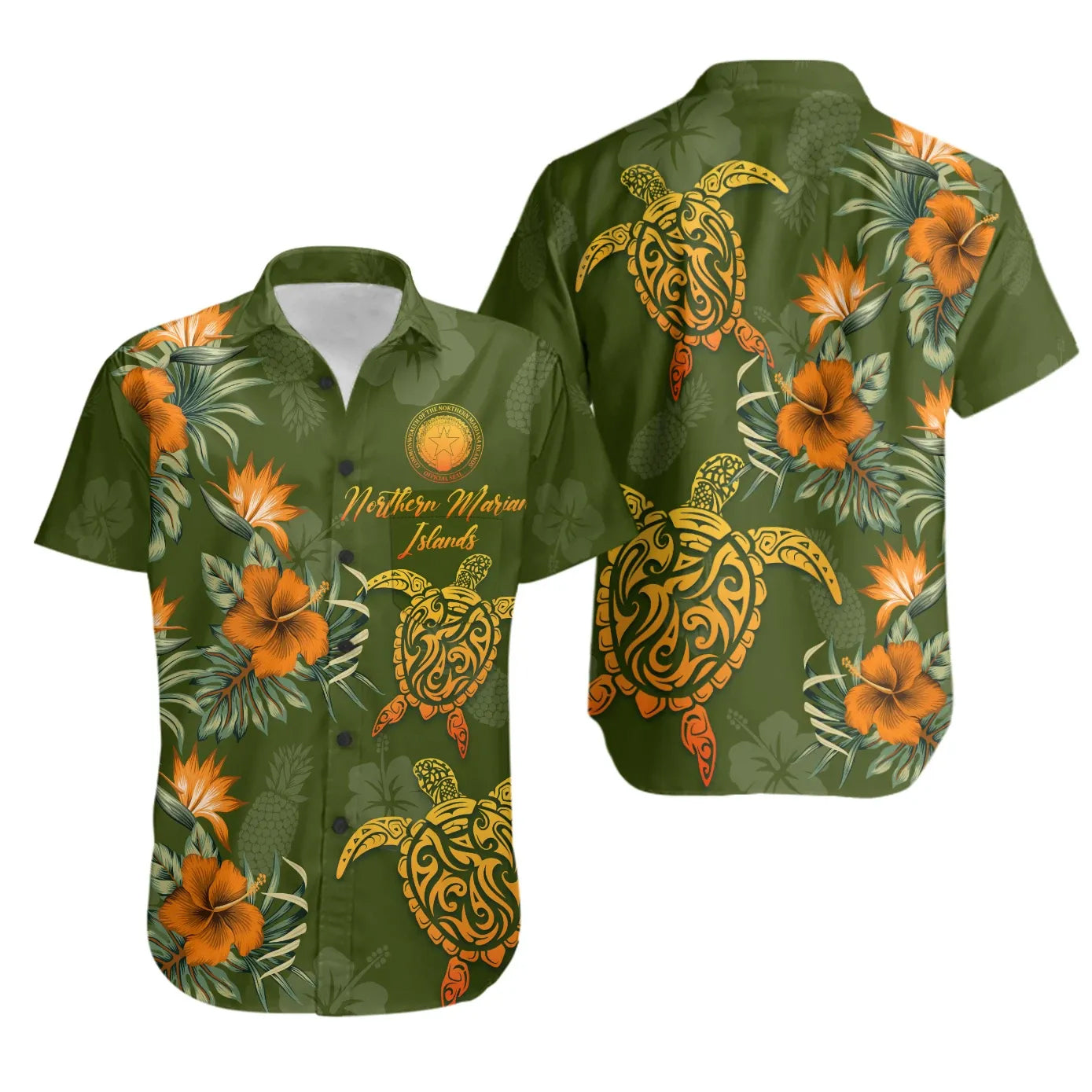 Northern Mariana Islands Polynesian Short Sleeve Shirt - Tropical Summer