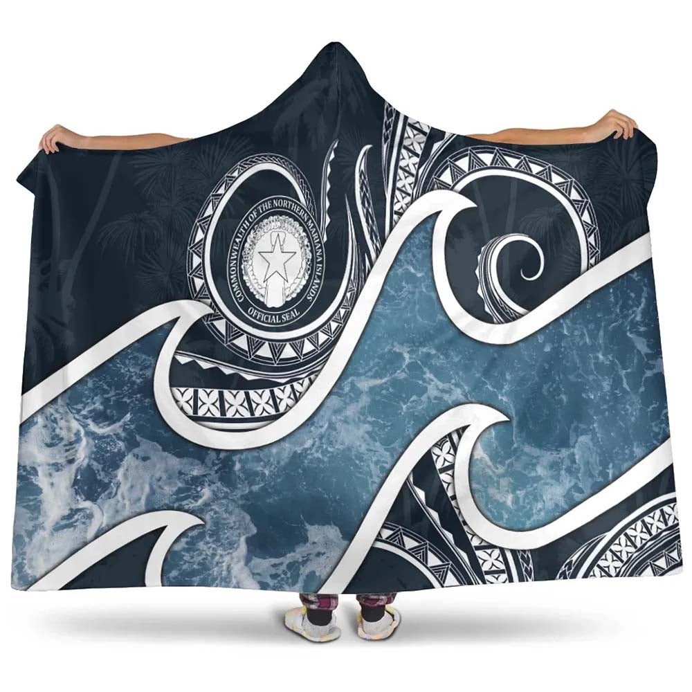 Northern Mariana Islands Polynesian Hooded Blanket - Ocean Style