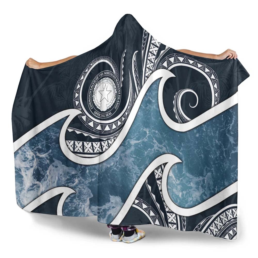 Northern Mariana Islands Polynesian Hooded Blanket - Ocean Style