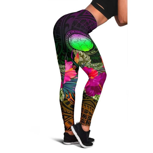 Northern Mariana Islands Polynesian Personalised Legging - Summer Hibiscus