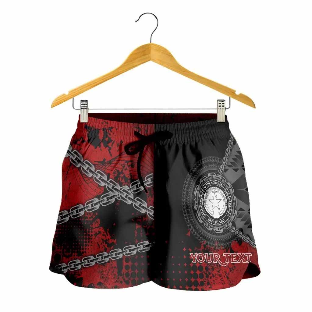 Northern Mariana Islands Polynesian Personalised Women Shorts - Polynesian Chain Style