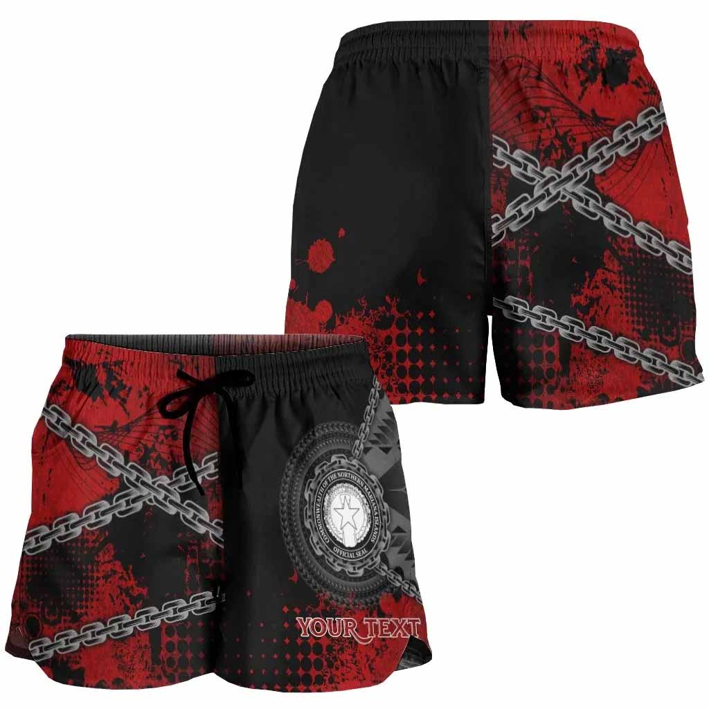Northern Mariana Islands Polynesian Personalised Women Shorts - Polynesian Chain Style