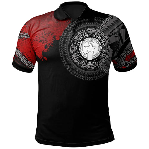 Northern Mariana Islands Polynesian Polo Shirt - Polynesian Chain Style
