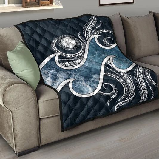 Northern Mariana Islands Polynesian Premium Quilt - Ocean Style