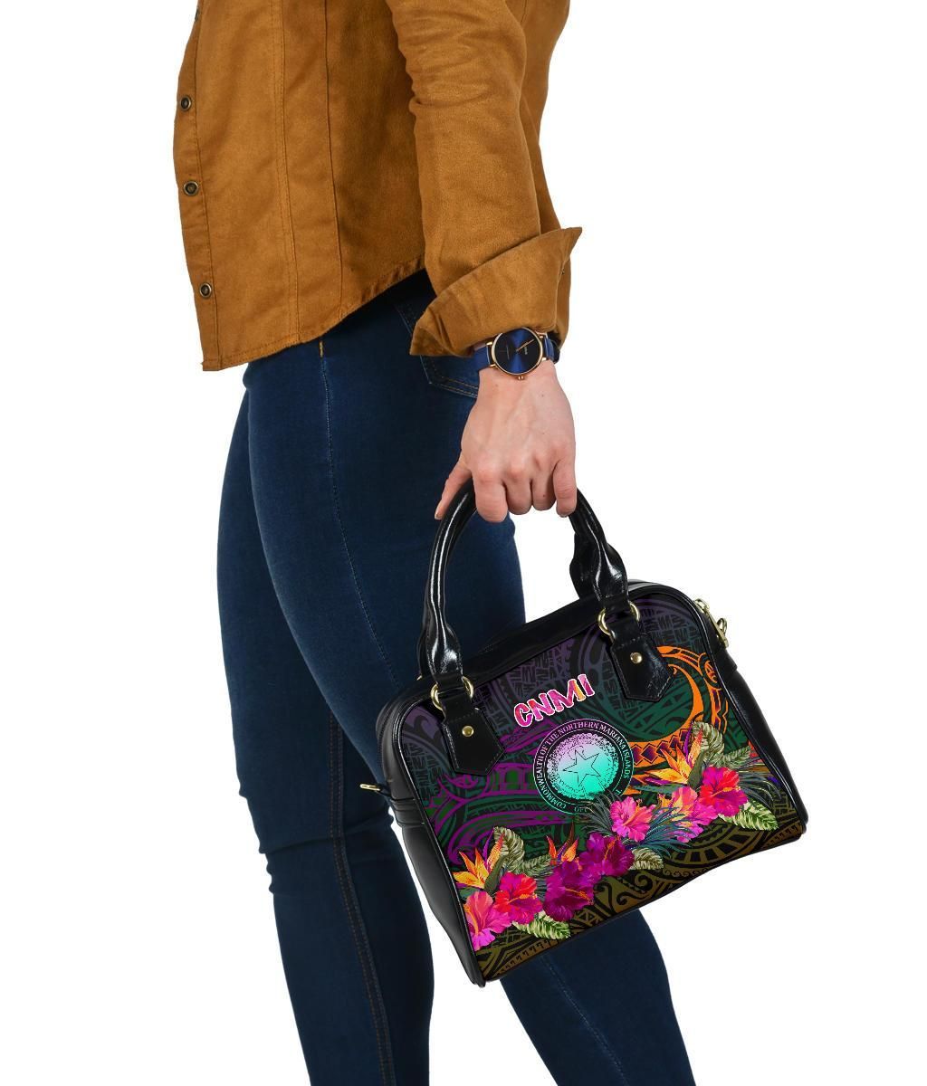 Northern Mariana Islands Polynesian Shoulder Handbag - Summer Hibiscus