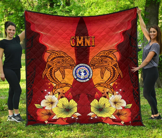 Northern Mariana Islands Premium Quilt - Tribal Tuna Fish