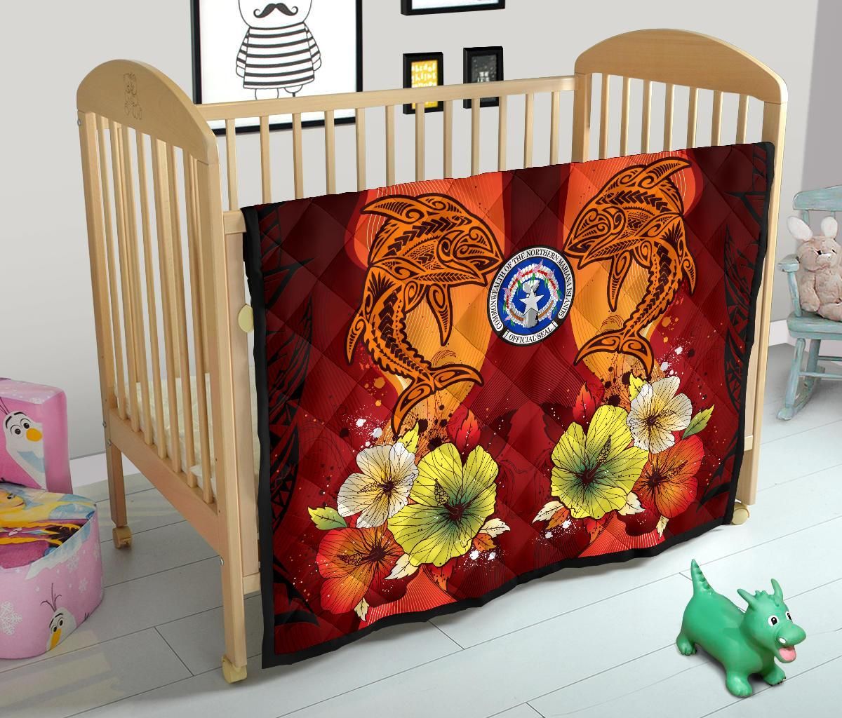 Northern Mariana Islands Premium Quilt - Tribal Tuna Fish