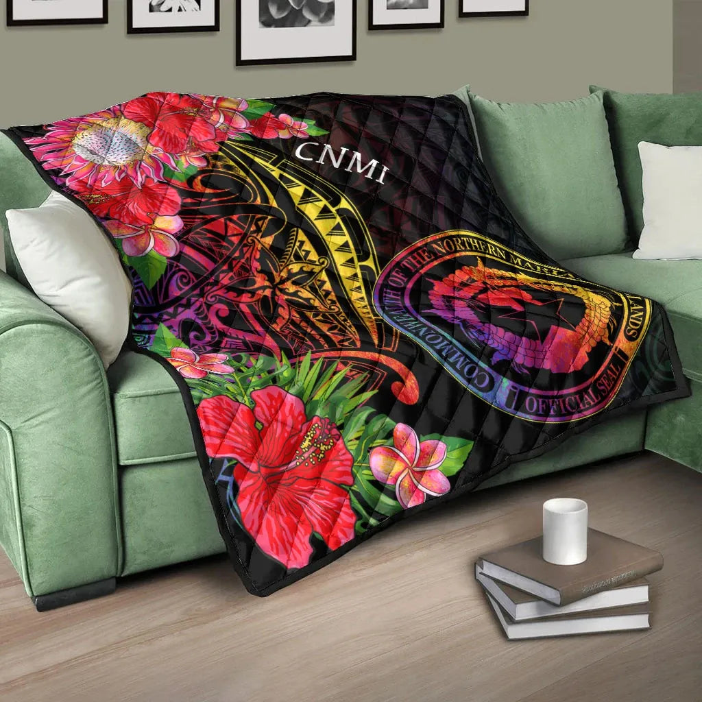 Northern Mariana Islands Premium Quilt - Tropical Hippie Style