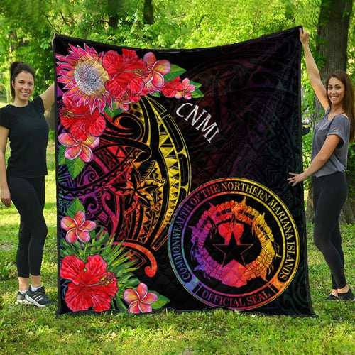 Northern Mariana Islands Premium Quilt - Tropical Hippie Style