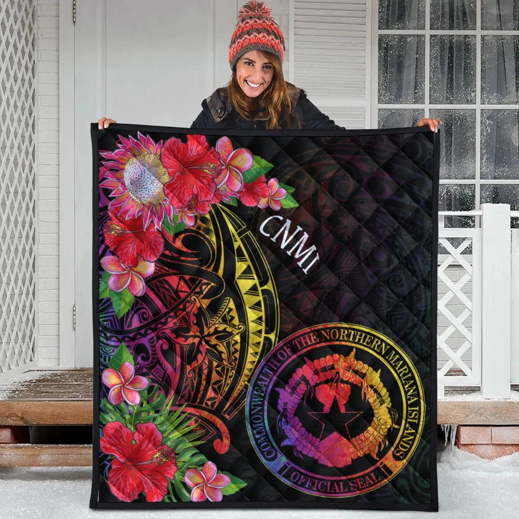 Northern Mariana Islands Premium Quilt - Tropical Hippie Style