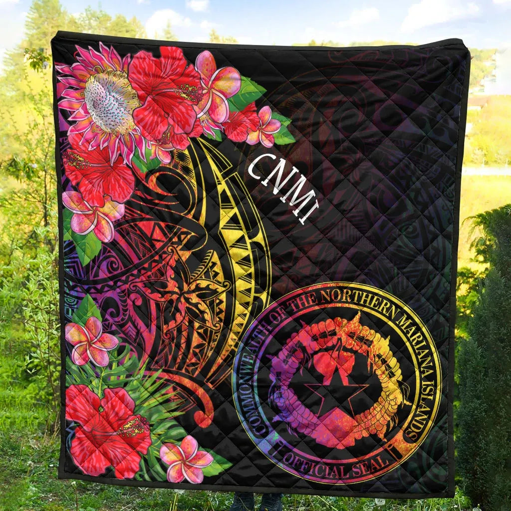 Northern Mariana Islands Premium Quilt - Tropical Hippie Style