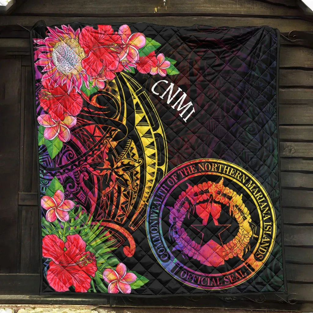 Northern Mariana Islands Premium Quilt - Tropical Hippie Style