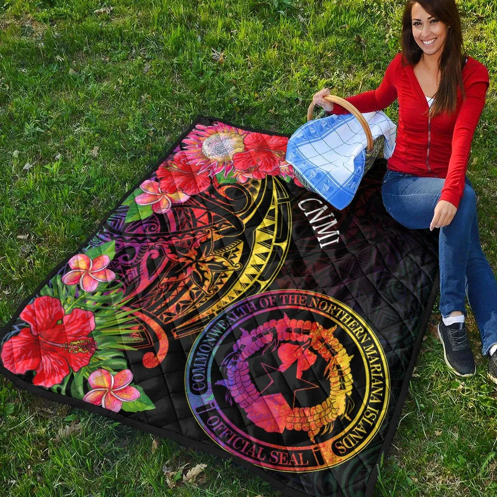 Northern Mariana Islands Premium Quilt - Tropical Hippie Style