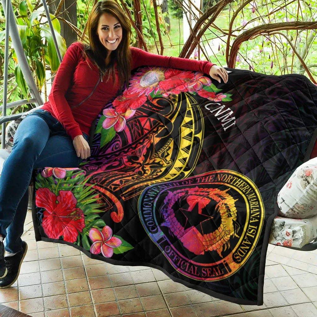 Northern Mariana Islands Premium Quilt - Tropical Hippie Style