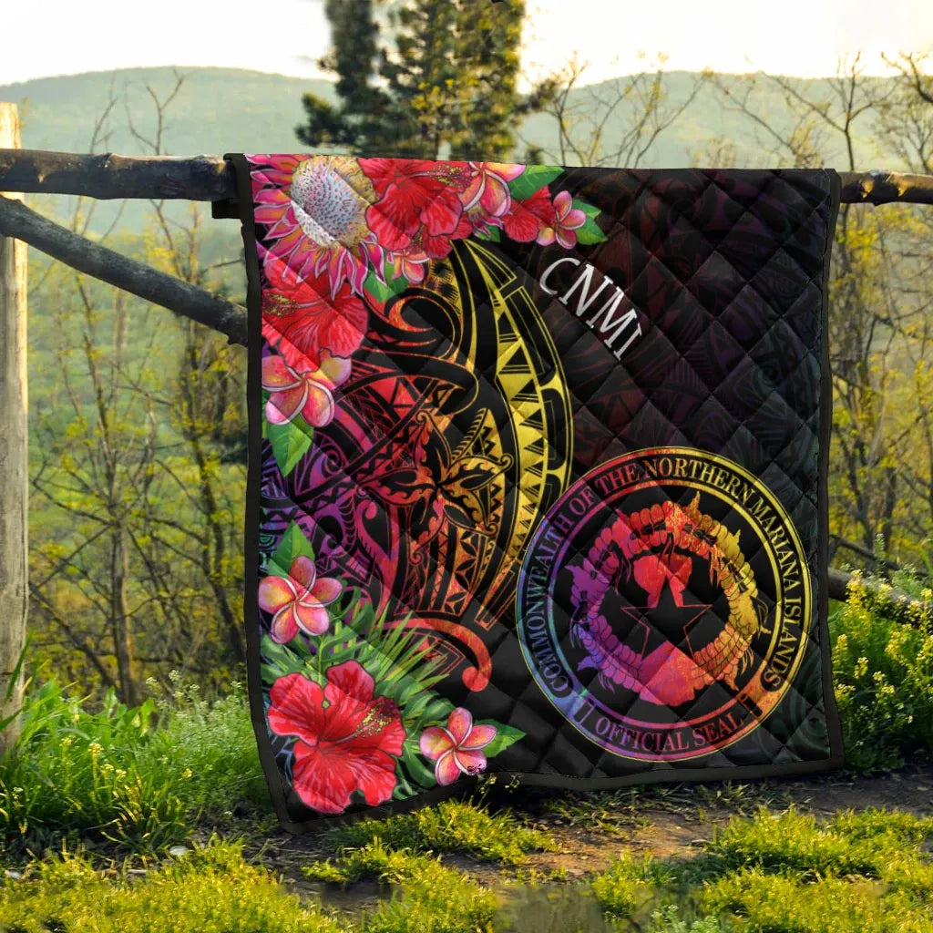 Northern Mariana Islands Premium Quilt - Tropical Hippie Style