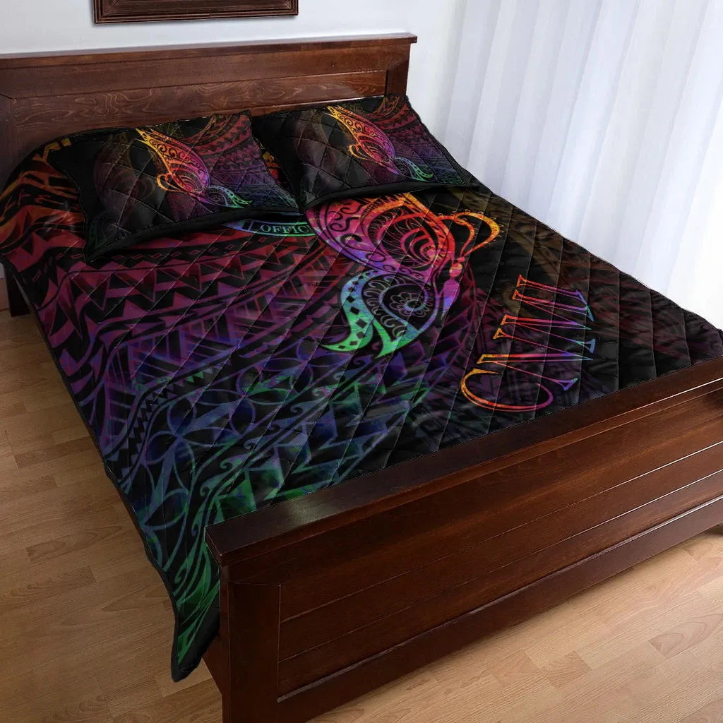 Northern Mariana Islands Quilt Bed Set - Butterfly Polynesian Style