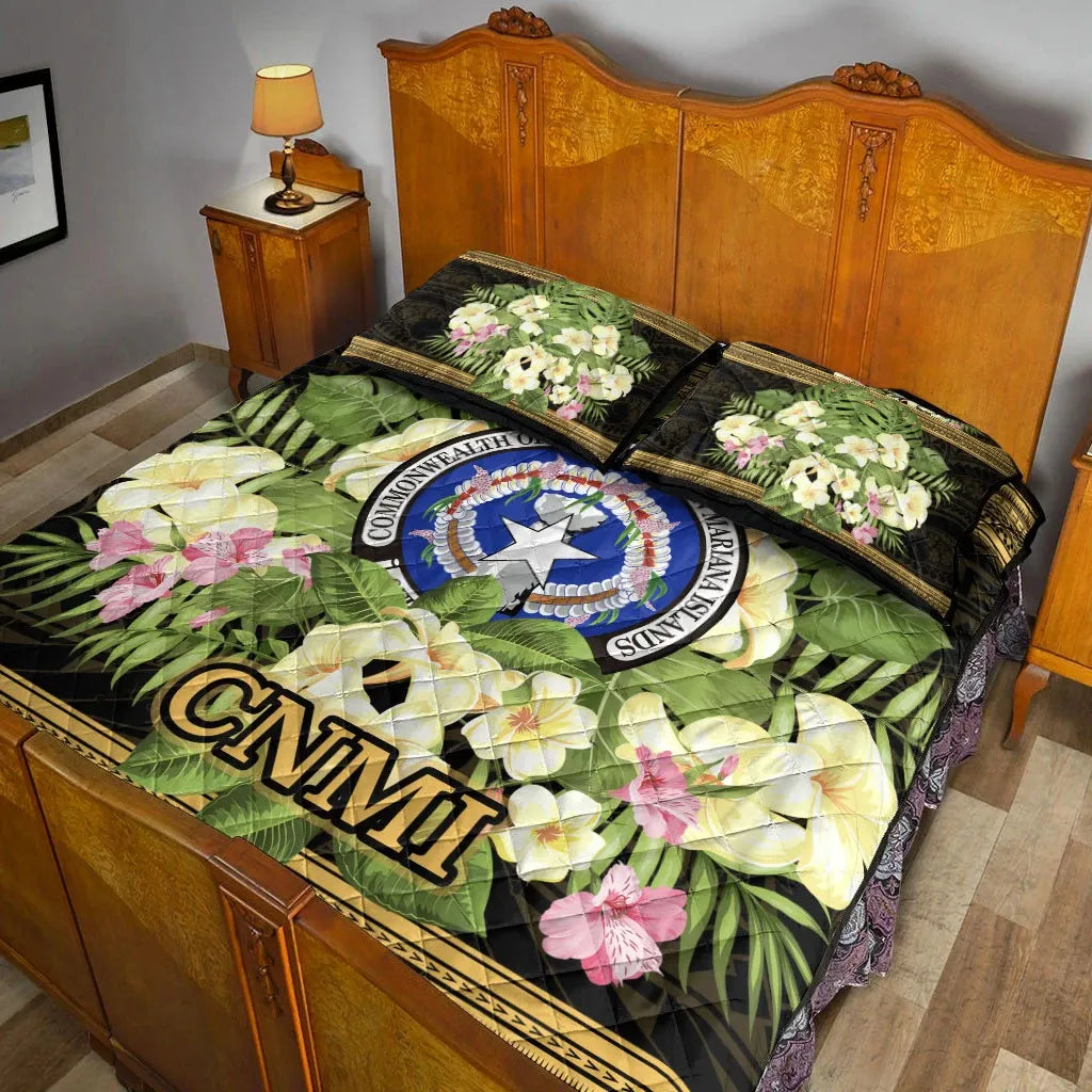 Northern Mariana Islands Quilt Bed Set - Polynesian Gold Patterns Collection