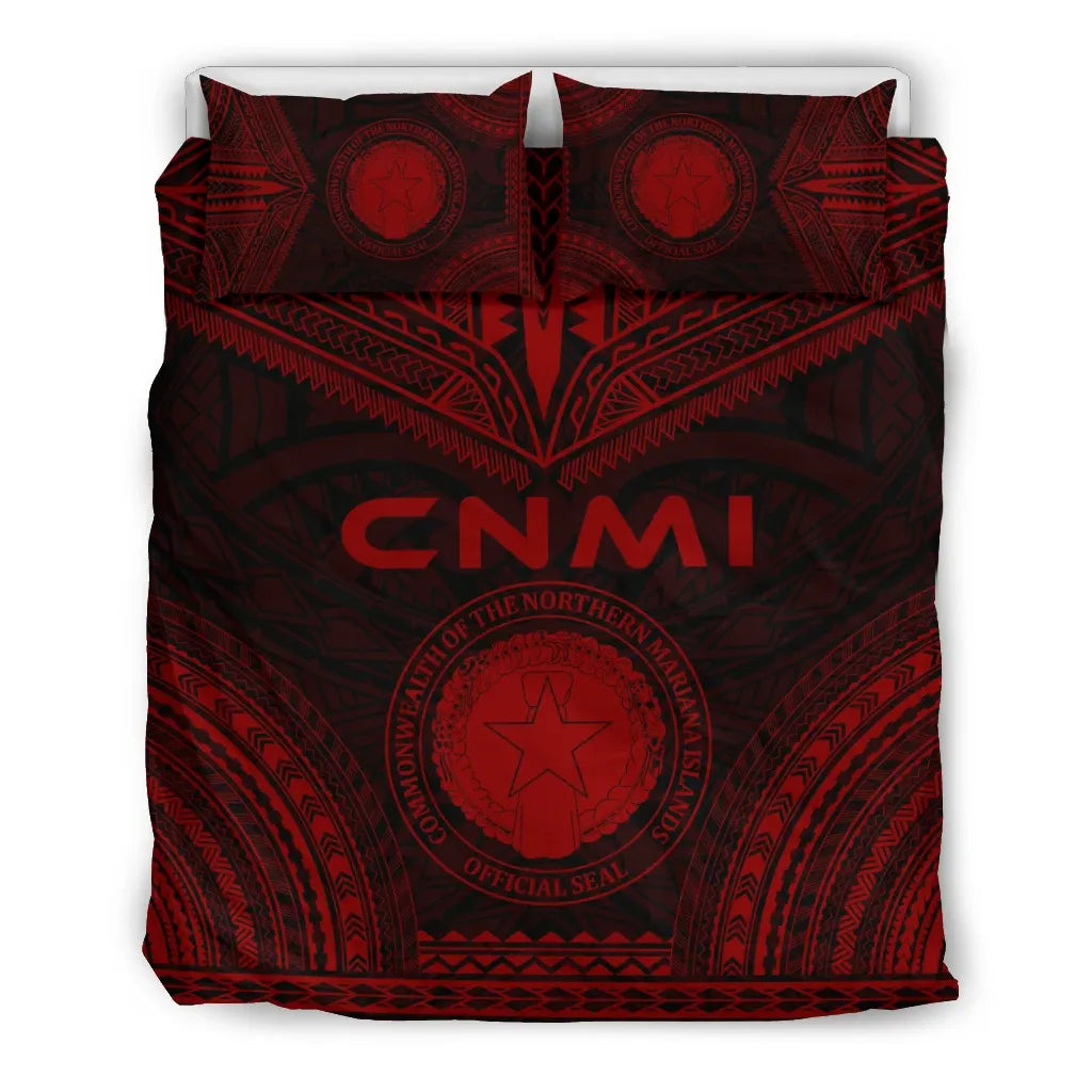 Northern Mariana Islands Polynesian Chief Duvet Cover Set - Red Version